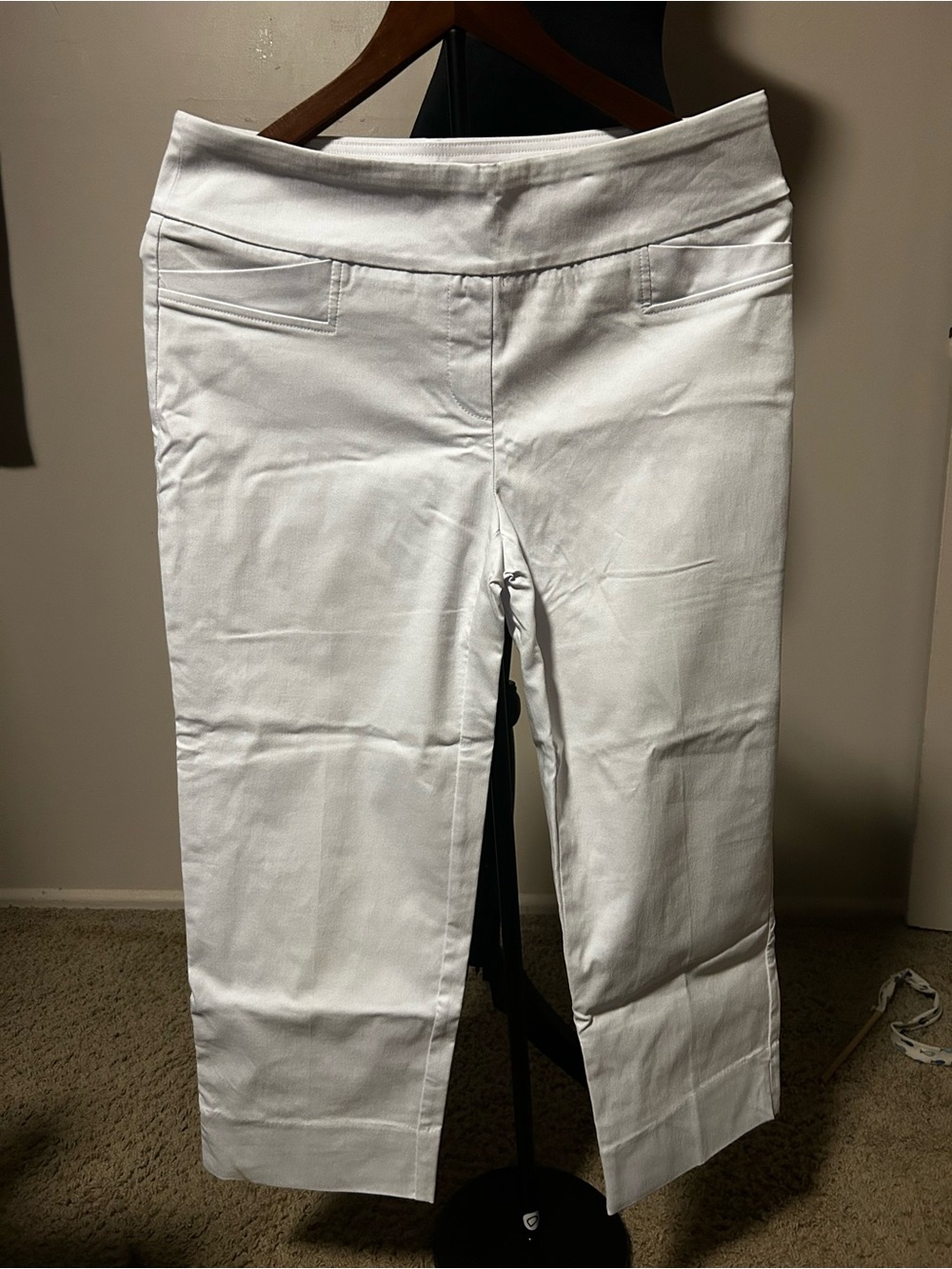 Hope & Harlow White Cropped Ponte Pants